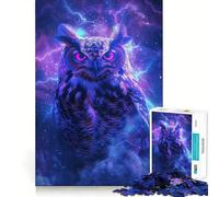 Owl Bird Space Jigsaw 1000 Pieces for Adults Cognitive Toy Bonding Time Pattern Assembly Santa Wish Item (38x52cm)