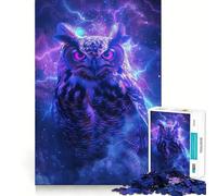 Owl Bird Space Jigsaw Puzzles 1000 Piece for Teenagers Reason Skill Toy Serene Time Exact Cut Amazing Present (38x26cm)
