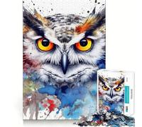 Owl Bird Watercolor Jigsaw Puzzles for Adults1000 Pieces Mind Puzzle Cozy Relax Image Assembly (38x52cm)