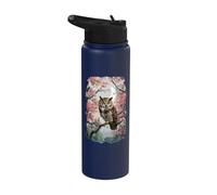 Owl Bird Wisdom Night Hunter Flying Silent Stainless Steel Insulated Water Bottle