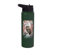 Owl Bird Wisdom Night Hunter Flying Silent Stainless Steel Insulated Water Bottle