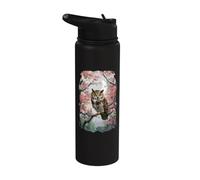 Owl Bird Wisdom Night Hunter Flying Silent Stainless Steel Insulated Water Bottle
