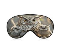 Owl Birds Eye Mask Soft Sleep Mask for Side Sleeper Light Blocking Night Eye Cover with Adjustable Strap Sleep Shade Cover Night Blindfold Eyeshade Sleeping Masks for Travel