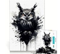 Owl Black And White 1000 Piece Jigsaw Puzzles for Adults Jigsaw Enhance Memory Gentle Leisure Firm Cut (50x75cm)