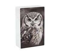 Owl Black Cigarette Case 85mm King Size, Crushproof Plastic Cigarette Box Holder for Men Women Cigar Protective Cover Waterproof Cigarettes Holder 20 Capacity