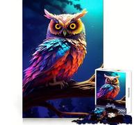 Owl Blue Night Hard Jigsaw Puzzle for Adults 1000 Pieces Solid Logic Toy Simple Fun Precision Cut (38x26cm)