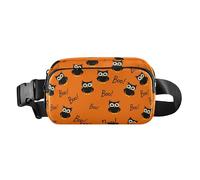 Owl Boo Orange Halloween Fanny Pack for Women Men Crossbody Belt Bag Fashion Waist Packs Purse with Adjustable Strap Travel Chest Bag for Cycling Running Hiking