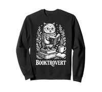 Owl Book Lover Coffee Reading Library Woodland Art Sweatshirt