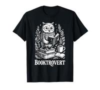Owl Book Lover Coffee Reading Library Woodland Art T-Shirt