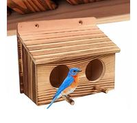 Owl Box - 18 * 9.5 * 15CM Owl Nesting Box, Birds Feed Grain Blowing Machine Bird House, Wooden Shelter Waterproof | Carbonized Squirrel Nesting Boxes | For Birds Hummingbird Garden Window