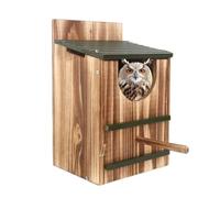 Owl Box,Wood Shelter Waterproof | Carbonized Squirrel Houses for Outside,for Squirrel Birds Hummingbird Outdoors Window Home Porch Winter Decor