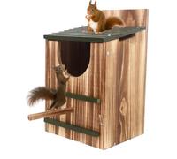 Owl Boxes for Outside | Wooden Waterproof Shelter,Carbonized Squirrel Nesting Box,for Squirrel Birds Pigeon Garden Window Home Porch Winter Decor
