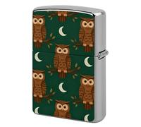 Owl Branch Lighter Case Metal Double-Sided Lighter Cover Pocket Lighters Sleeve Windproof Lighters Accessories for Men Women