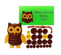Owl Button Ornament Kits | DIY Button Christmas Decorations | Easy to Construct & Collection | Christmas Window Ornaments for Courtyard Patio Garden Parties Holiday Lawn Windowsills