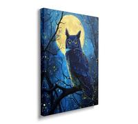 Owl Canvas Wall Art Animals Pictures Owl Painting Prints Modern Artwork for Bathroom Living Room Bedroom Office Framed Wall Decor 12"x16"