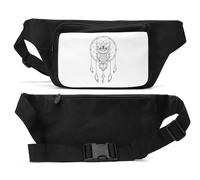 Owl Catching Dreams Sketch Unisex Waist Bag Black