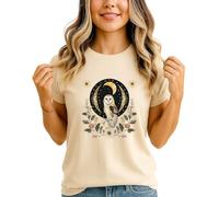 Owl Celestial Animals Womens T-Shirt Ladies Tee Mystical Night Sky Graphic M (12-14)
