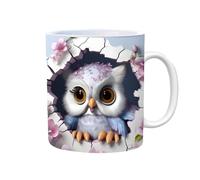 Owl Ceramic Mugs - Cute Mugs Ceramic Flat Painted Owl Mug | Coffee Mugs Novelty Coffee Mug 11oz Ceramic Owl Decor | Owl Ceramic Mugs