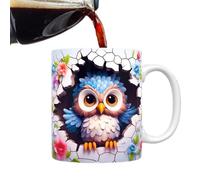 Owl Ceramic Mugs Novelty Flat Painted Cute Mugs 11oz Owl Decor Coffee Mugs for Coffee Milk Tea Lovers, Ceramic MugsFor Women and Men