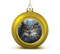 Owl Christmas Ball Ornaments - Shatterproof Plastic Vintage Rustic Xmas Tree Decorations Pendant for Family Holiday Wedding Party Xmas Hanging Decoration