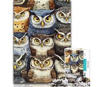 Owl Collage 1000 Piece Jigsaw Puzzles for Teenagers,Toys Educational Games Stress Relieving Wishlist with Santa Claus (75x50cm)