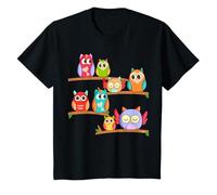 Owl Colorful Owls Girls Cute Owl Motive T-Shirt
