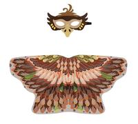 Owl Costume Kids | Comfortable Cosplay Outfit Set With Masque And Cloak | Bird Wing Cape And Masque for Carnival | for Kids Halloween Birthday Christmas Carnival Stage School Masquerade Dance