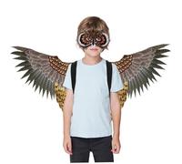 Owl Costume Kids Halloween Vibrant Bald Eagle Wing with Mask for Boys Girls One Size Fits Most Dress-up Animal Costumes for Cosplay, Themed Party, Christmas Decorations