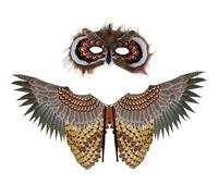 Owl Costume Kids Halloween Vibrant Bald Eagle Wing with Mask for Boys Girls One Size Fits Most Dress-up Animal Costumes for Cosplay, Themed Party