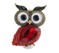 Owl Crystal Lapel Pin - Sparkling Rhinestone Owl Brooch - Quirky Animal Enamel Pin for Scarf, Hat,Bag or Coat