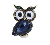 Owl Crystal Lapel Pin - Sparkling Rhinestone Owl Brooch - Quirky Animal Enamel Pin for Scarf, Hat,Bag or Coat