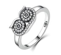 Owl Crystal Ring Women s Fashion Elegant Diamond Sliver Bands Ring Jewelry Gift Fashion processing