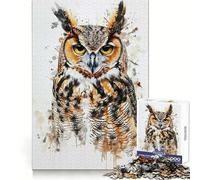 Owl Cute Animals Jigsaw Puzzles for Adults1000 Piece Strengthen Memory Home Activity Clean Edge Festive Gift (50x75cm)