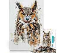 Owl Cute Animals Jigsaw Puzzles for Adults1000 Piece Strengthen Memory Home Activity Clean Edge Festive Gift (50x75cm)