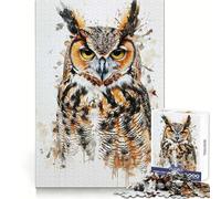 Owl Cute Animals Jigsaw Puzzles for Adults1000 Pieces Mind Puzzle Cozy Relax Image Assembly (38x26cm)