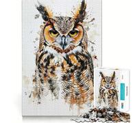 Owl Cute Animals Jigsaw Puzzles for Adults1000 Pieces Mind Puzzle Cozy Relax Image Assembly (38x26cm)