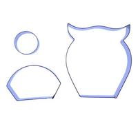 Owl Cutter Set - Bien Collection - Valley Cutter Company - Stainless Steel Sugarcraft Cutter