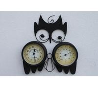 Owl Design Decorative Garden Clock With Thermometer For Outdoor Or Indoor Use