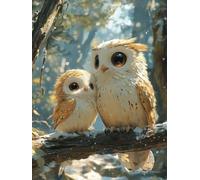 Owl Diamond Art, 5D Diamond Painting Animal, DIY Full Drill Gem Art Kits Adults Beginner Mosaic Making Kits, Cross Stitch Crystal Paintings Craft for Room Decor, Gifts for Women/Girls 30x40cm - 1F57D