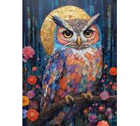 Owl Diamond Painting Moon Diamond Art 5D DIY Round Full Drill Crystal Embroidery Cross Stitch Kits for Adults Dimond Painting Crafts for Room Decor, Wall Art, Gifts for Women 24x32 Inch -ly25082AE