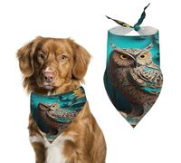 Owl Dog Bandana Cozy Soft Triangle Dog Scarf Washable Adjustable Pet Bib Cute Lightweight Breathable Pet Scarf for Small Medium Large Cat Dog Scarves