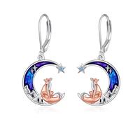 Owl/Dragon/Wolf/Mermaid/Bear/Fox Earrings Sterling Silver Abalone Shell Dangle Earrings Jewelry Gifts for Women Teen Girls Mother Friends Girlfriend