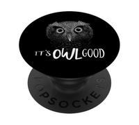 Owl Drawing Optimism Owly Pun It's Owl Good PopSockets Adhesive PopGrip