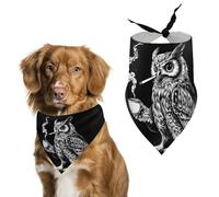 Owl Drinking Coffee Pet Bandana Dogs Triangle Scarf Cats Handkerchief Puppy Costume