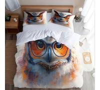 Owl duvet cover sets Children'S Animals duvet cover, Brushed Microfibre Ultra-Soft & Hypoallergenic Quilt Cover, Includes 1 Pillowcase, Lightweight Bedding Set for All Seasons