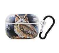 Owl Earbuds Organizer Shockproof Protective Airpods Pro Cover with Carabiner Clip Anti Fall Carrying Earphone Case Cover for Airpods Pro 2nd Generation White