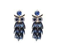 Owl Earrings for Women, Cute Animal Owl Tassel Earrings for Girls, Blue Owl Dangle Earrings Hypoallergenic, Big Eye Owl Bohemian Drop Earrings, Glass Owl Earrings Studs