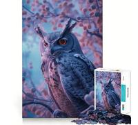 Owl Elegant Sunset 1000 Piece Jigsaw Puzzles for Adults Jigsaw Enhance Memory Gentle Leisure Firm Cut (38x26cm)