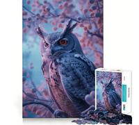 Owl Elegant Sunset Hard Jigsaw Puzzle for Adults 1000 Pieces Boost Memory Soothing Play Premium Cut Perfect Present (38x52cm)