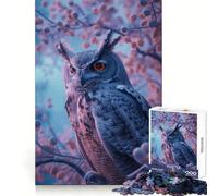 Owl Elegant Sunset Jigsaw Puzzle for Teenagers 1000 Pieces Smart Game Family Time Pattern Assembly Santa Wish Pick (50x75cm)